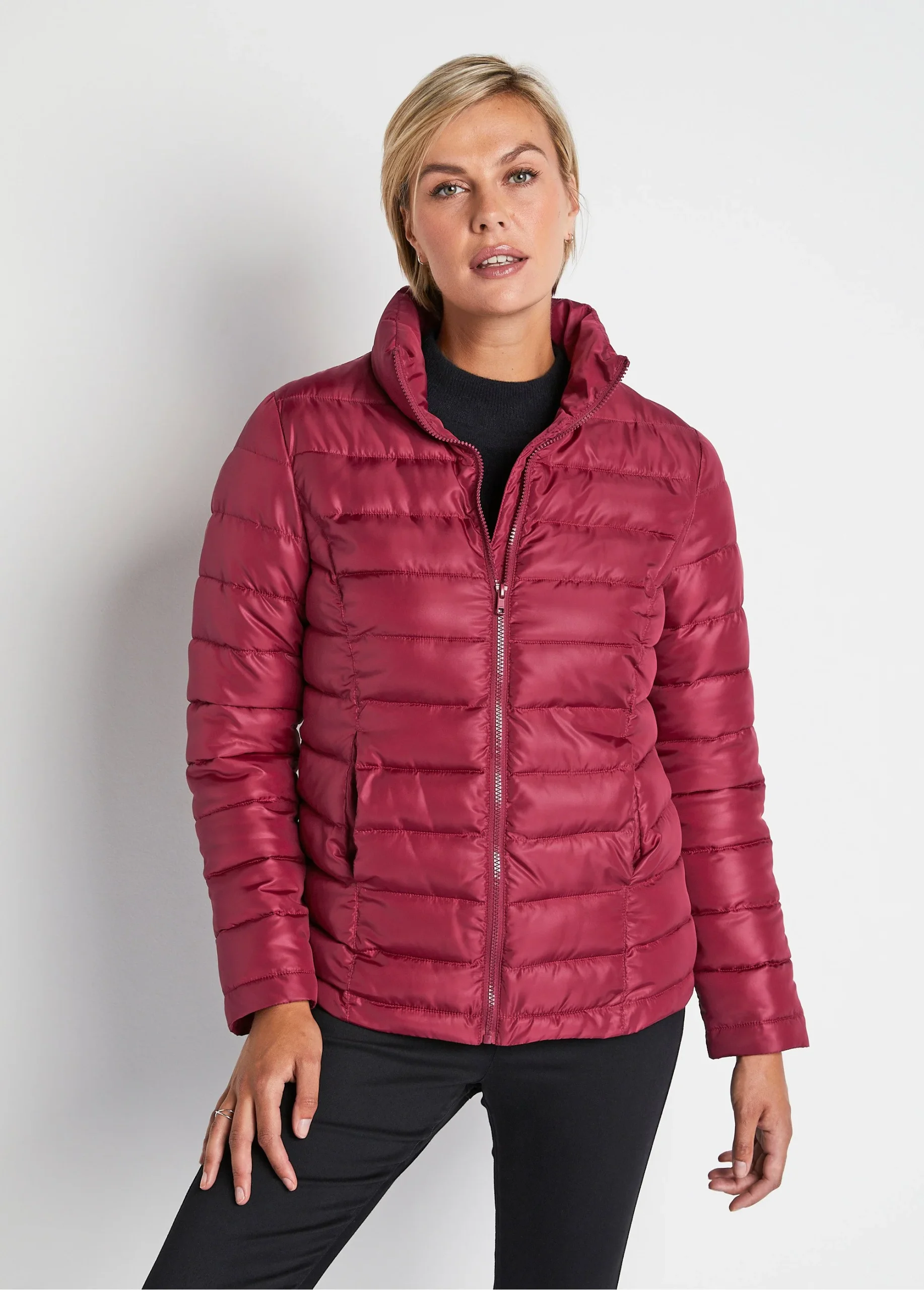 Doudoune courte zippée manches longues